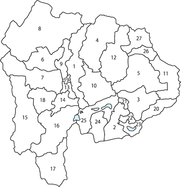 县内市町村地图(2010年3月8日现在)