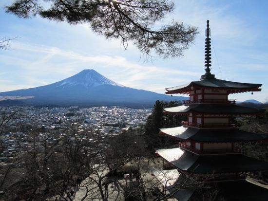 从忠灵塔看到的富士山