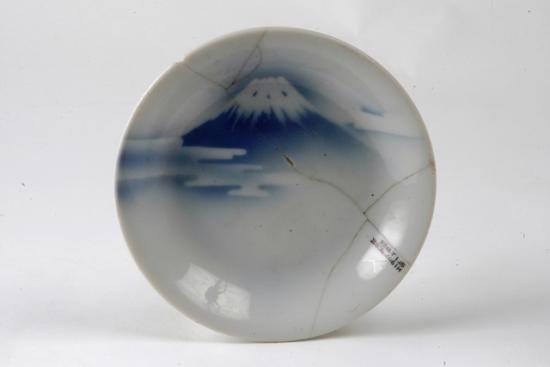 染付富士山文盘
