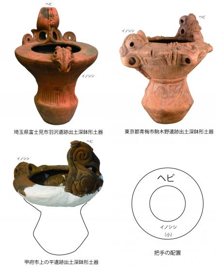 图片:野猪和蛇对立的陶器